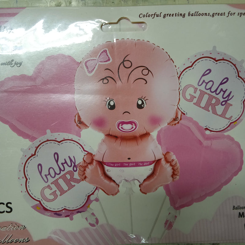 Foil Balloon Set (5in1) Baby Girl