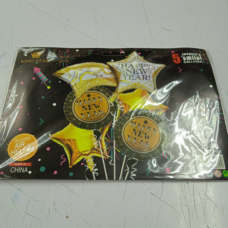 Foil Balloon Set (5in1) Happy New Year