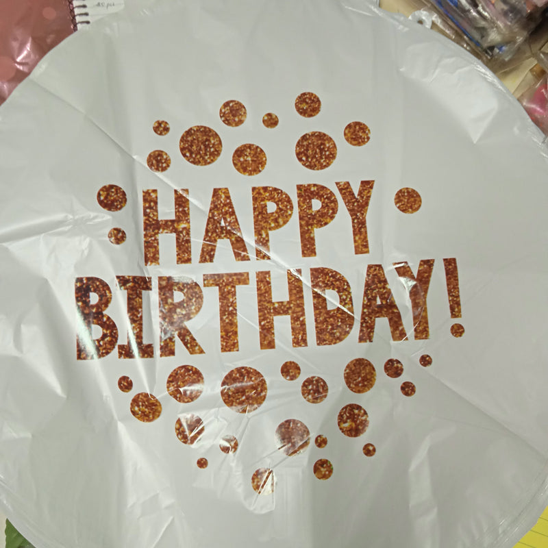 Foil Balloon Round Happy Birthday (Generic)