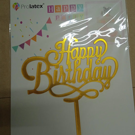 Cake Topper Happy Birthday Cursive Big Acrylic