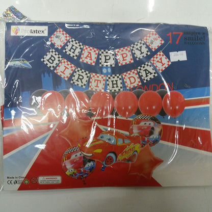 Foil Balloons with Banner Happy Birthday with Different Character