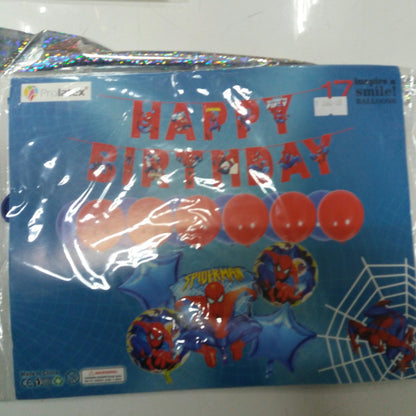 Foil Balloons with Banner Happy Birthday with Different Character