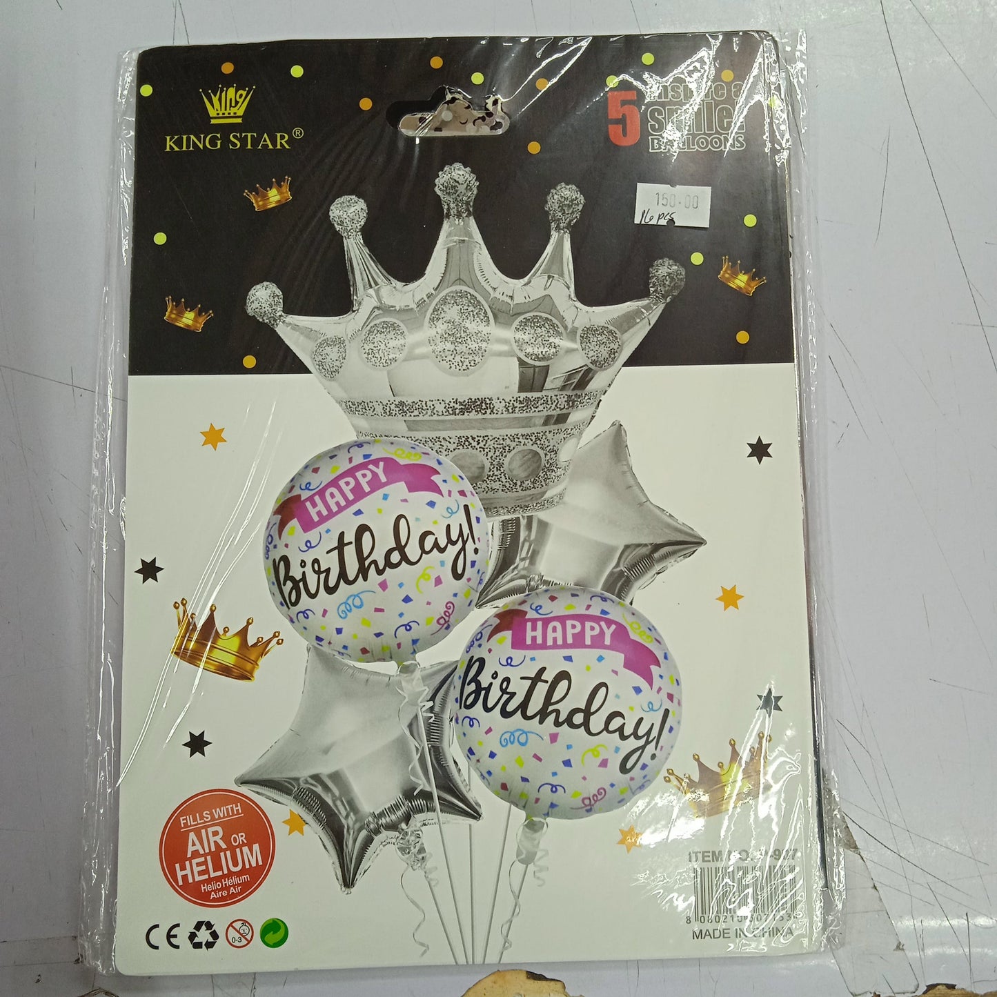 Foil Balloon Set (5in1) Happy Birthday Crown