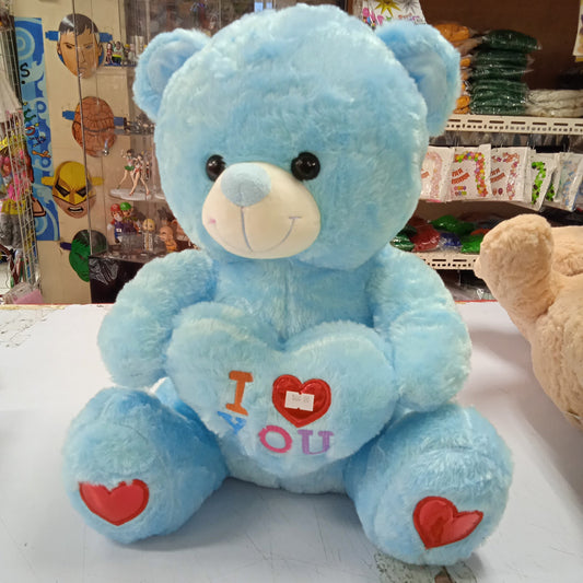 Stuffed Toy Bear Blue with I love You