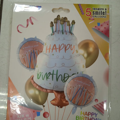 Foil Balloon Set (5in1) Happy Birthday