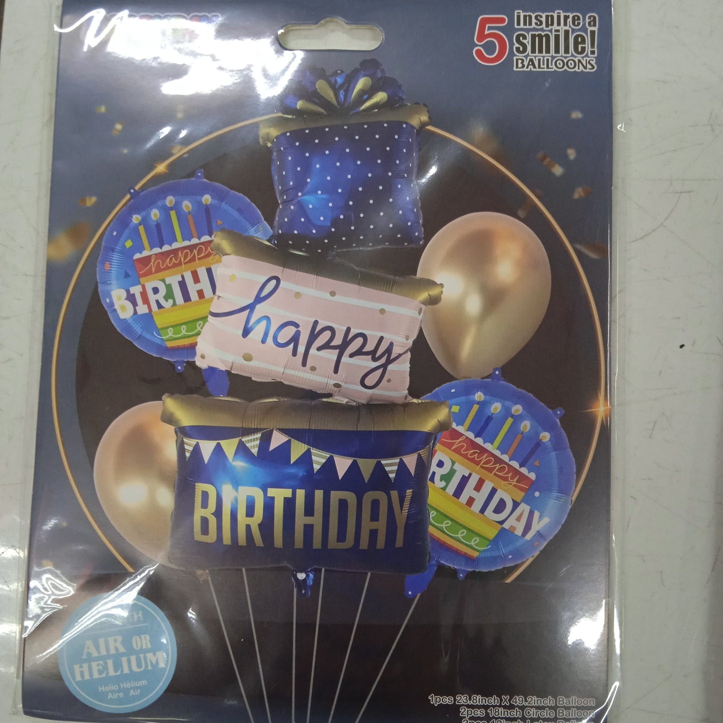 Foil Balloon Set (5in1) Happy Birthday