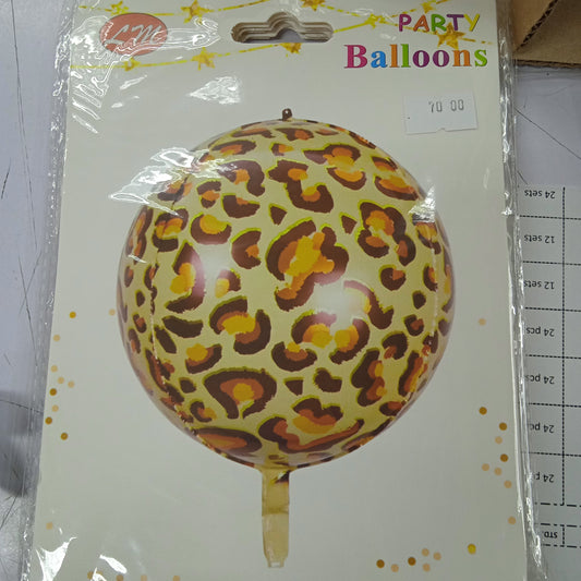 Foil Balloon Round Animal Print 3D