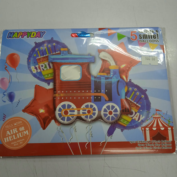 Foil Balloons Train 5 in 1 Set