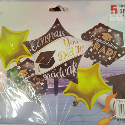 Foil Balloon Set (5in1) Graduation