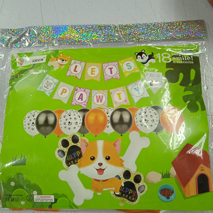 Foil Balloons with Banner Happy Birthday with Different Character