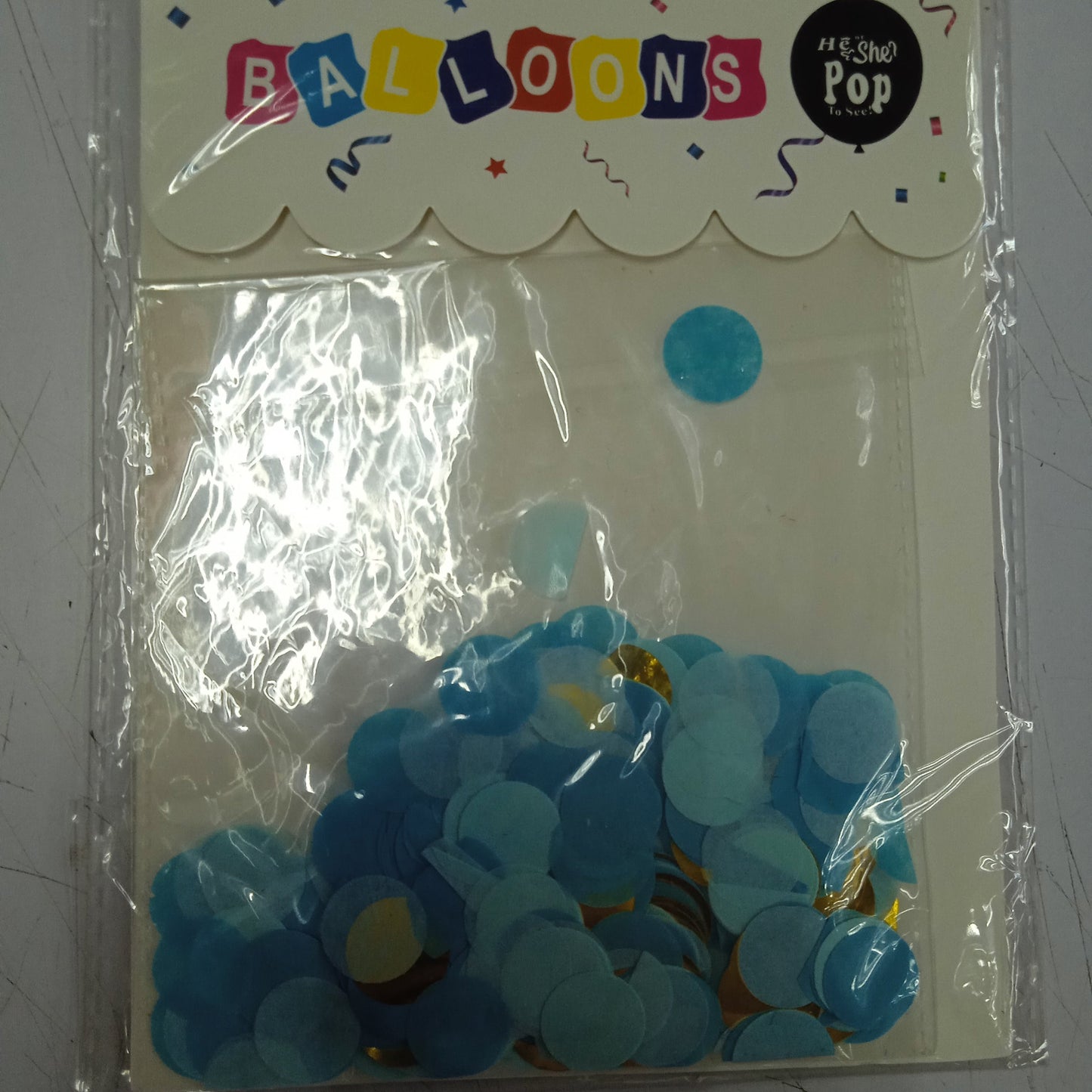 Confetti Gold and Blue Round