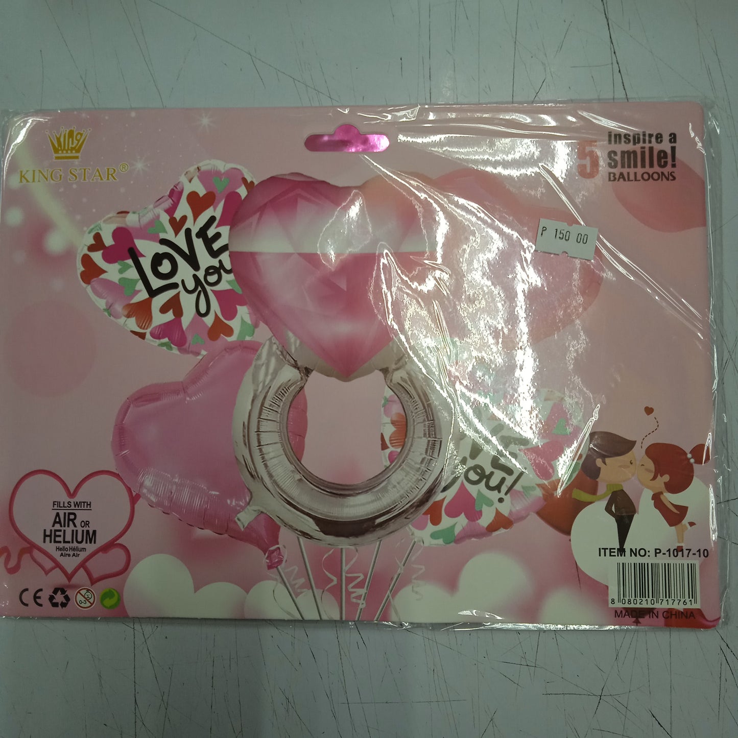 Foil Balloon Set (5in1) Ring with Heart Design