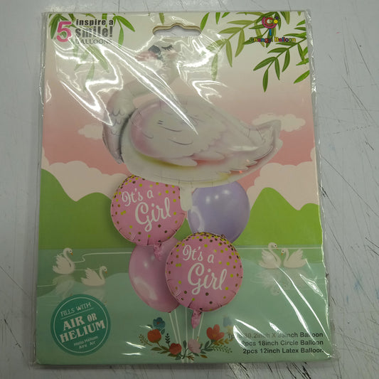 Foil Balloon Set (5in1) Baby Girl