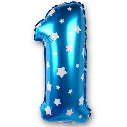 Foil Number Balloon (2FT) Blue Star