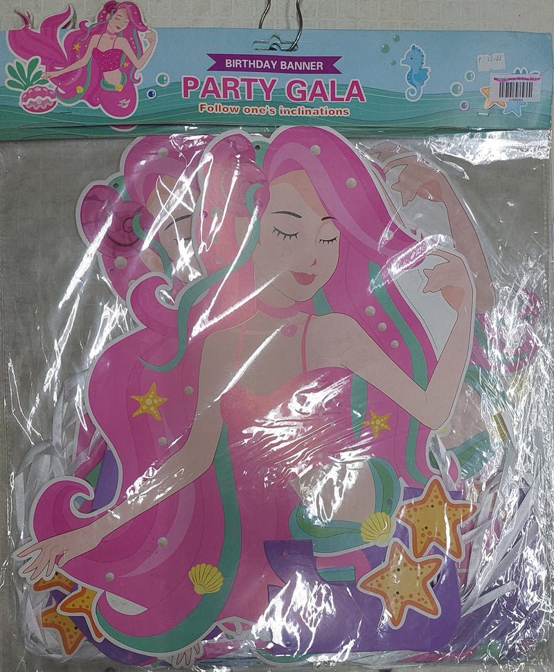 Banner Cutout Mermaid Happy Birthday