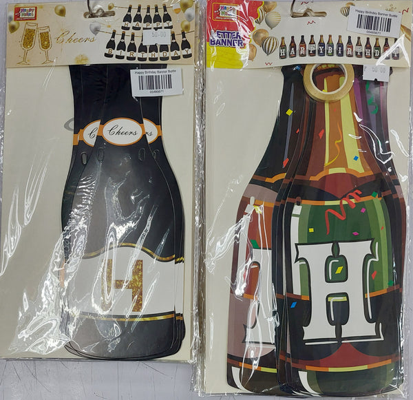 Banner Cutout Happy Birthday Bottle