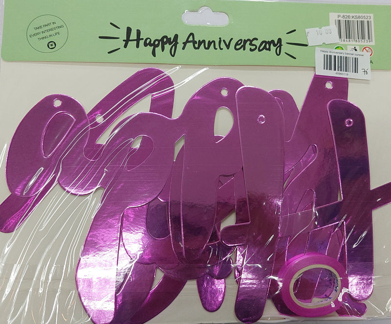 Banner Cutout Happy Anniversary Cursive