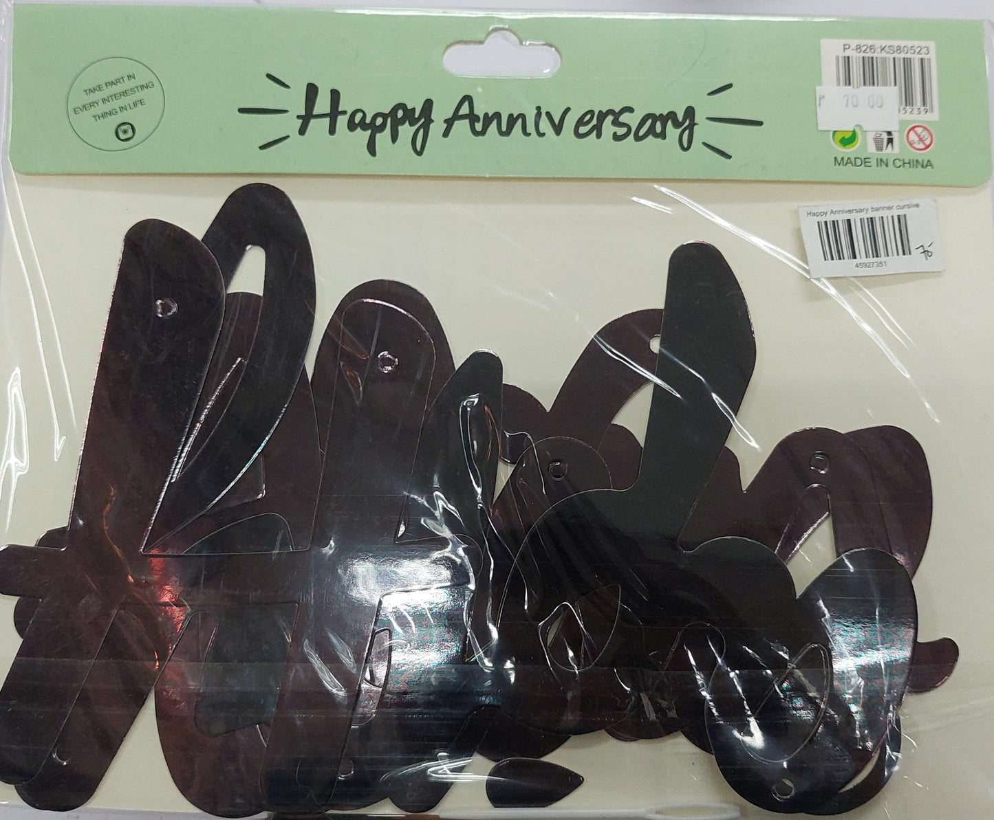Banner Cutout Happy Anniversary Cursive