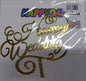 Cake Topper Happy Wedding Cursive Gold