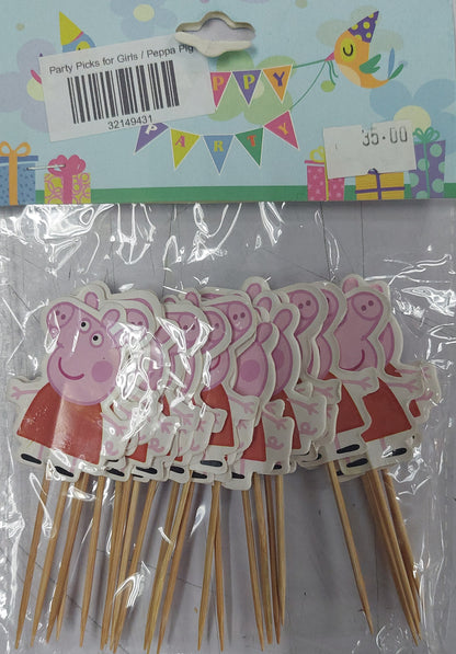 Cupcake Topper Party Picks for Girls