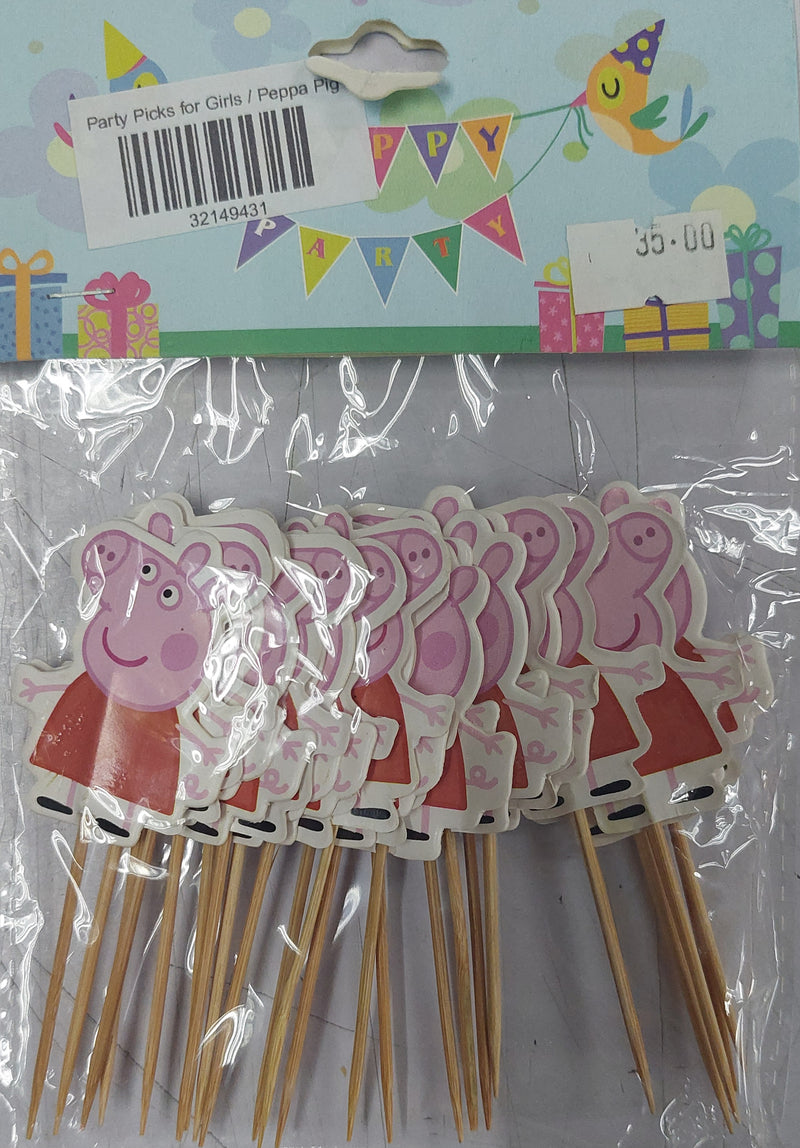 Cupcake Topper Party Picks for Girls