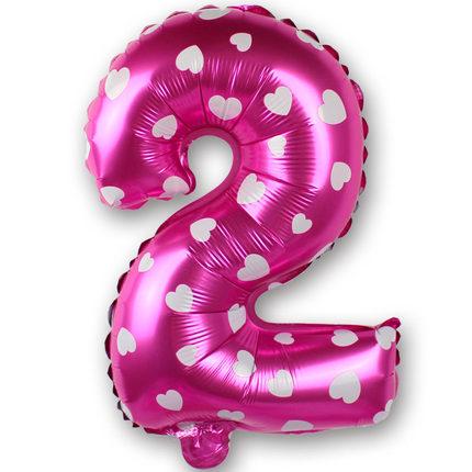 Foil Number Balloon (2FT) Pink Heart