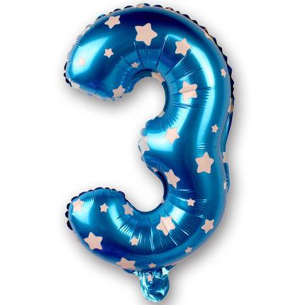 Foil Number Balloon (2FT) Blue Star