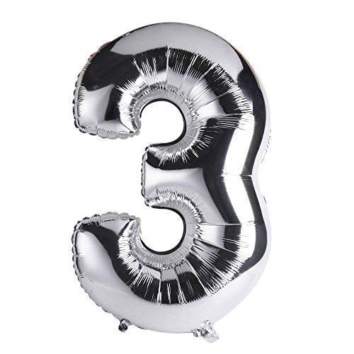 Foil Number Balloon Silver