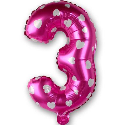 Foil Number Balloon (2FT) Pink Heart