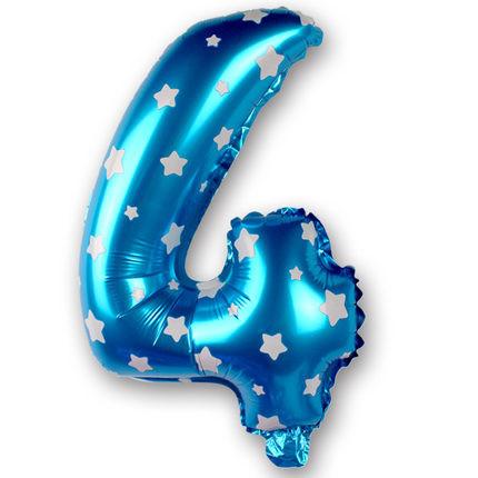 Foil Number Balloon (2FT) Blue Star