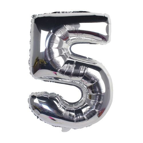 Foil Number Balloon Silver