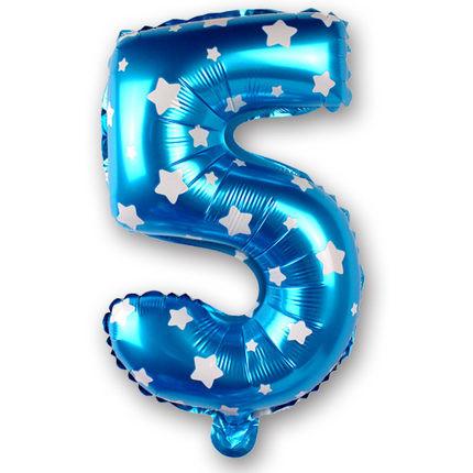 Foil Number Balloon (2FT) Blue Star