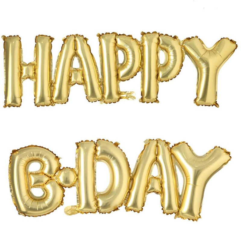 Foil Balloons Happy Birthday Block Phrase Letter Set