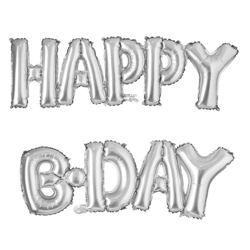 Foil Balloons Happy Birthday Block Phrase Letter Set