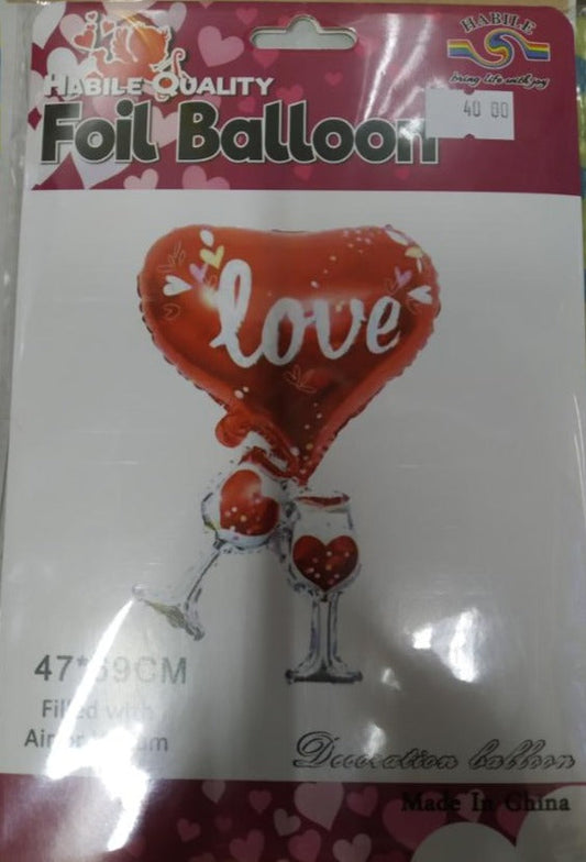 Foil Balloons Heart with Wine