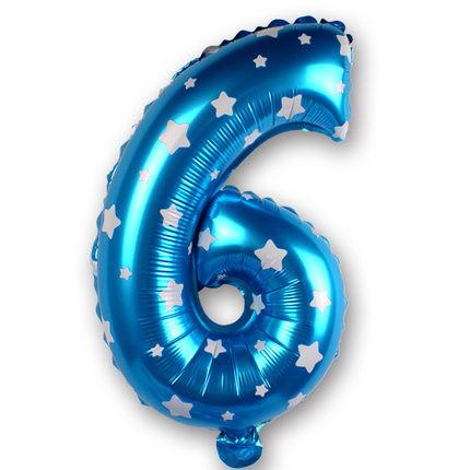 Foil Number Balloon (2FT) Blue Star