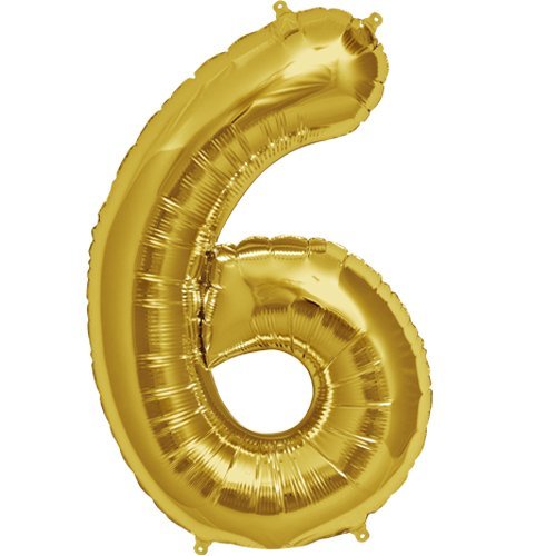 Foil Number Balloon Gold