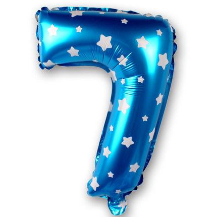 Foil Number Balloon (2FT) Blue Star