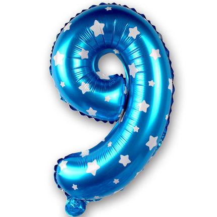 Foil Number Balloon (2FT) Blue Star