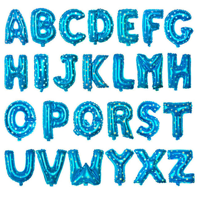 Foil Letter Balloon (1FT) Blue Star & Plain