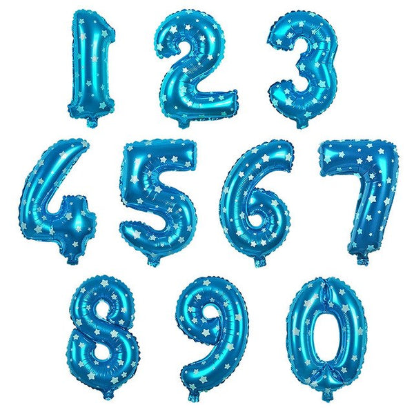 Foil Number Balloon (2FT) Blue Star