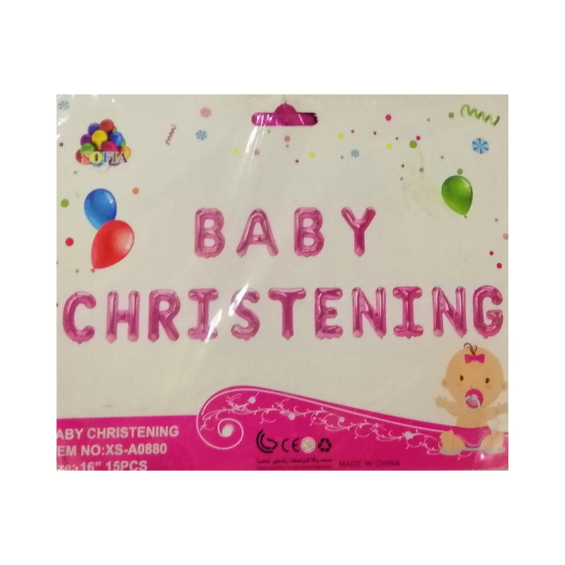 Foil Letter Balloons Christening Set