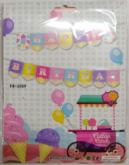 Banner Happy Birthday Ice Cream