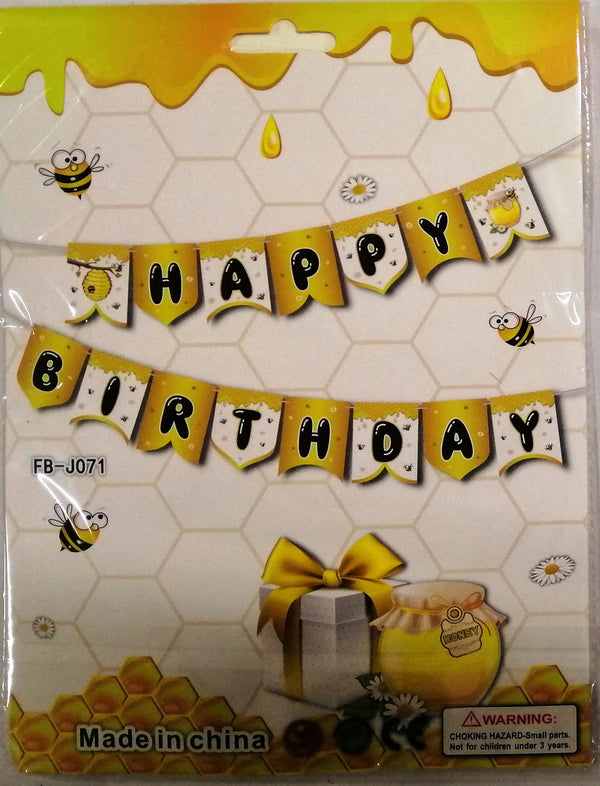 Banner Happy Birthday Bees