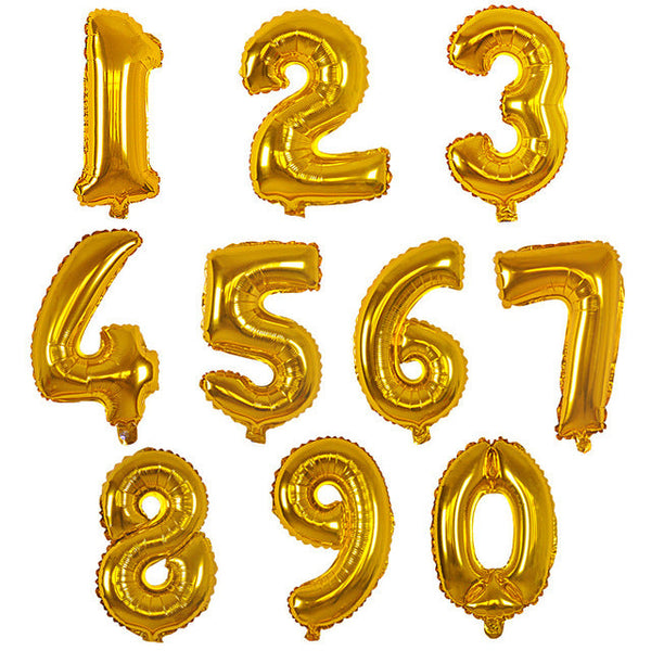 Foil Number Balloon Gold