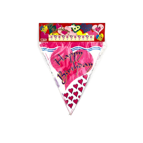 Imported Banner - Banderitas Flaglets Heart Design Happy Birthday