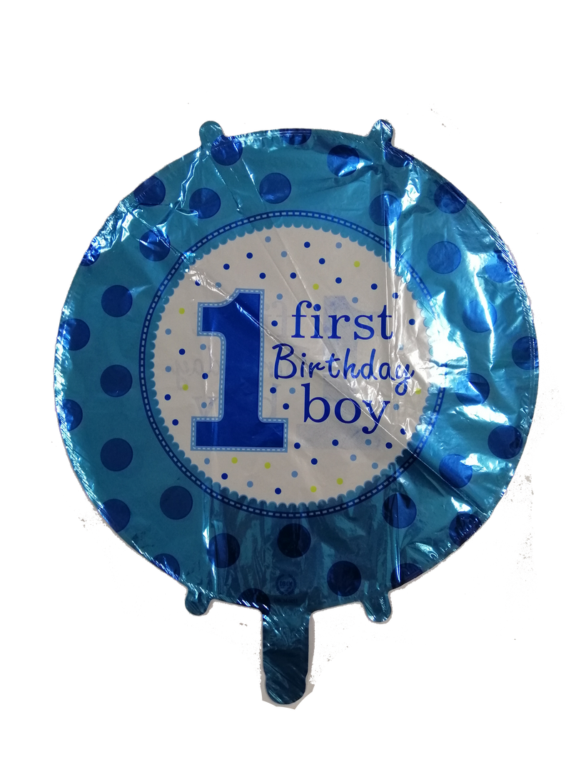 Foil Balloon Round Baby Boy 1st Birthday