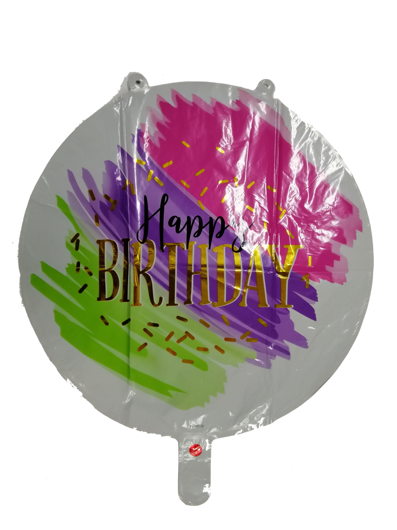 Foil Balloon Round Happy Birthday (Generic)