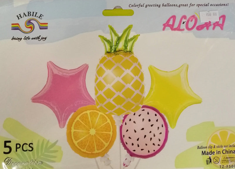 Foil Balloon Set (5in1) Aloha Fruits