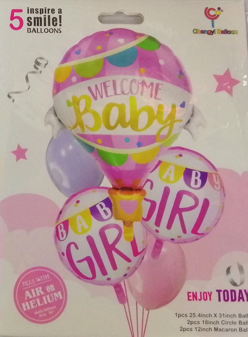 Foil Balloon Set (5in1) Baby Girl